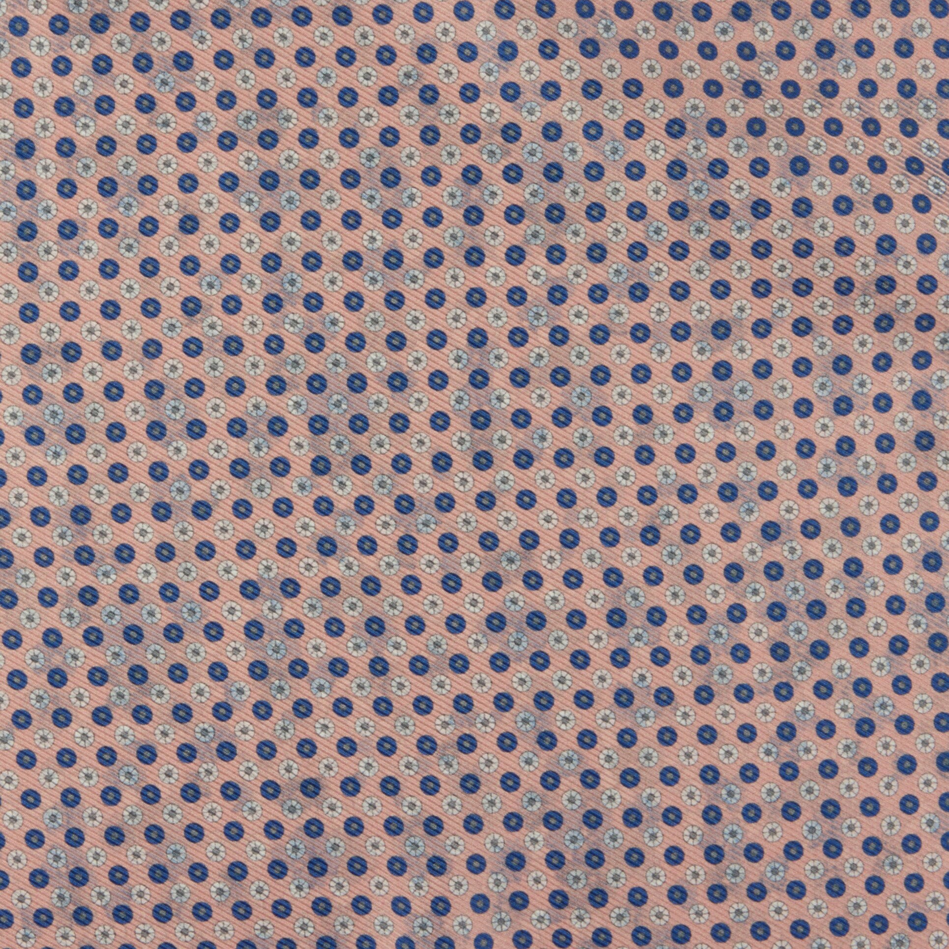 Pink & Blue Floral Patterned Reversible Silk Hankie - Stenströms