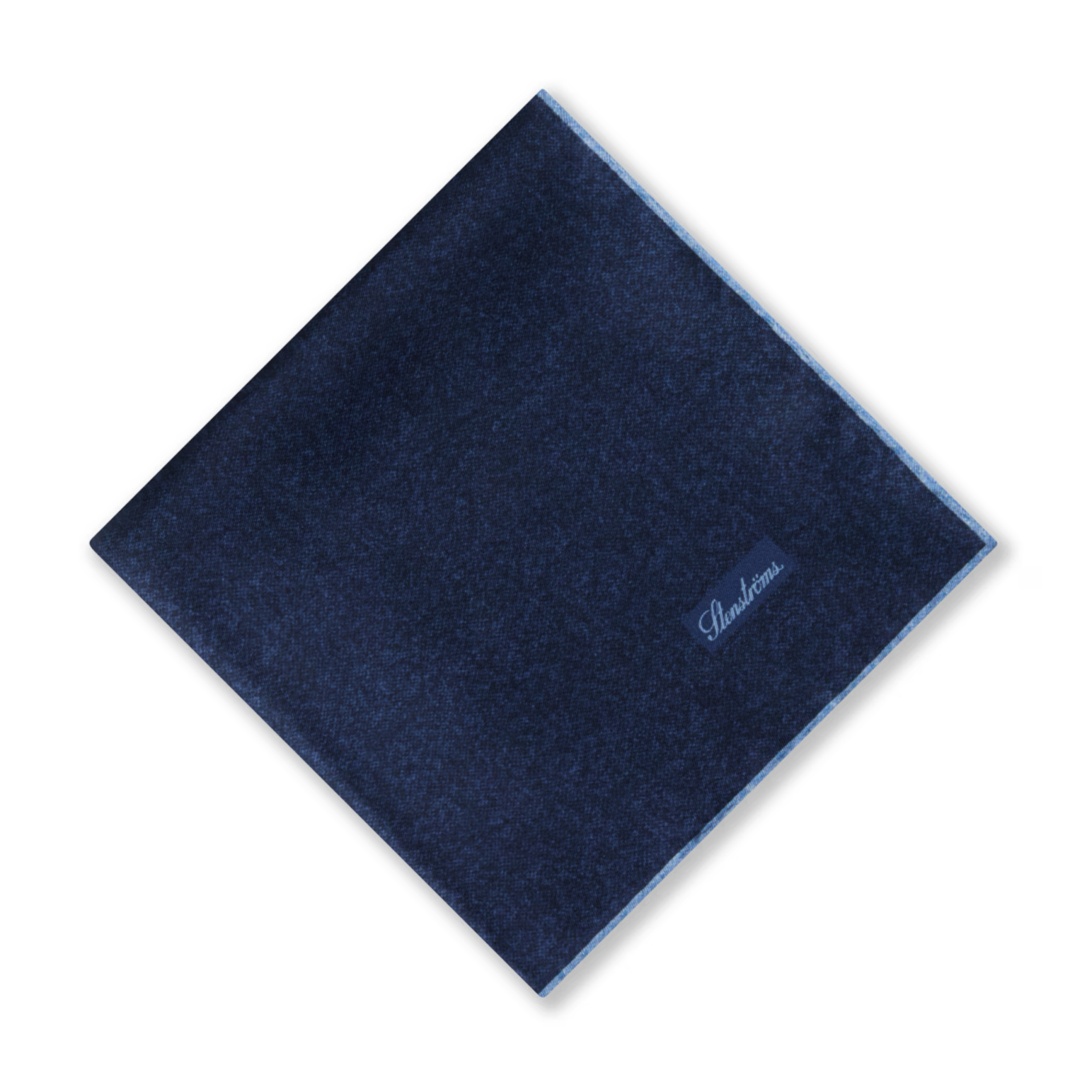 Mid Blue Solid Silk Hankie - Stenströms - Boutique Jacques International