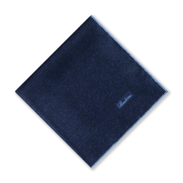 Mid Blue Solid Silk Hankie - Stenströms - Boutique Jacques International