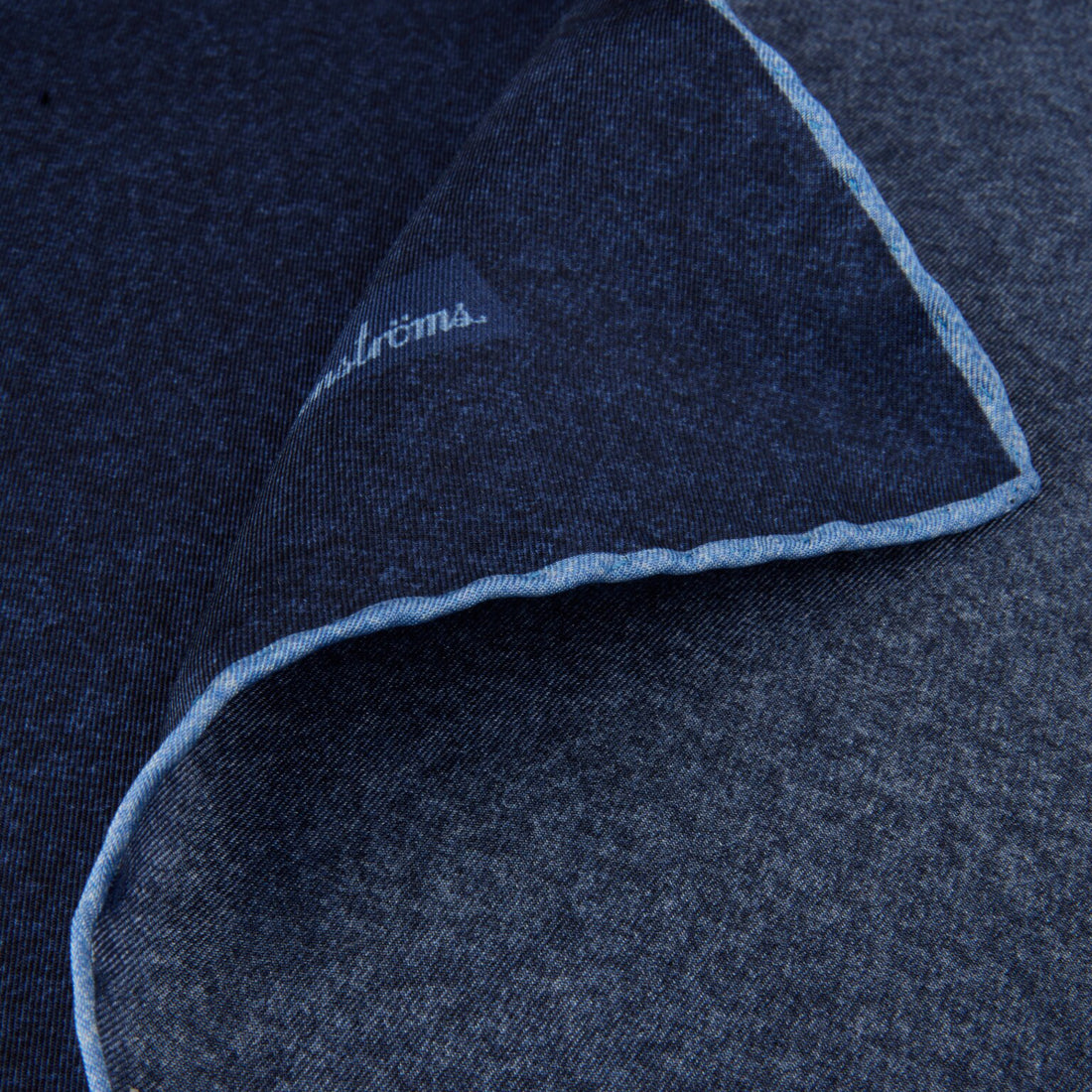 Mid Blue Solid Silk Hankie - Stenströms - Boutique Jacques International