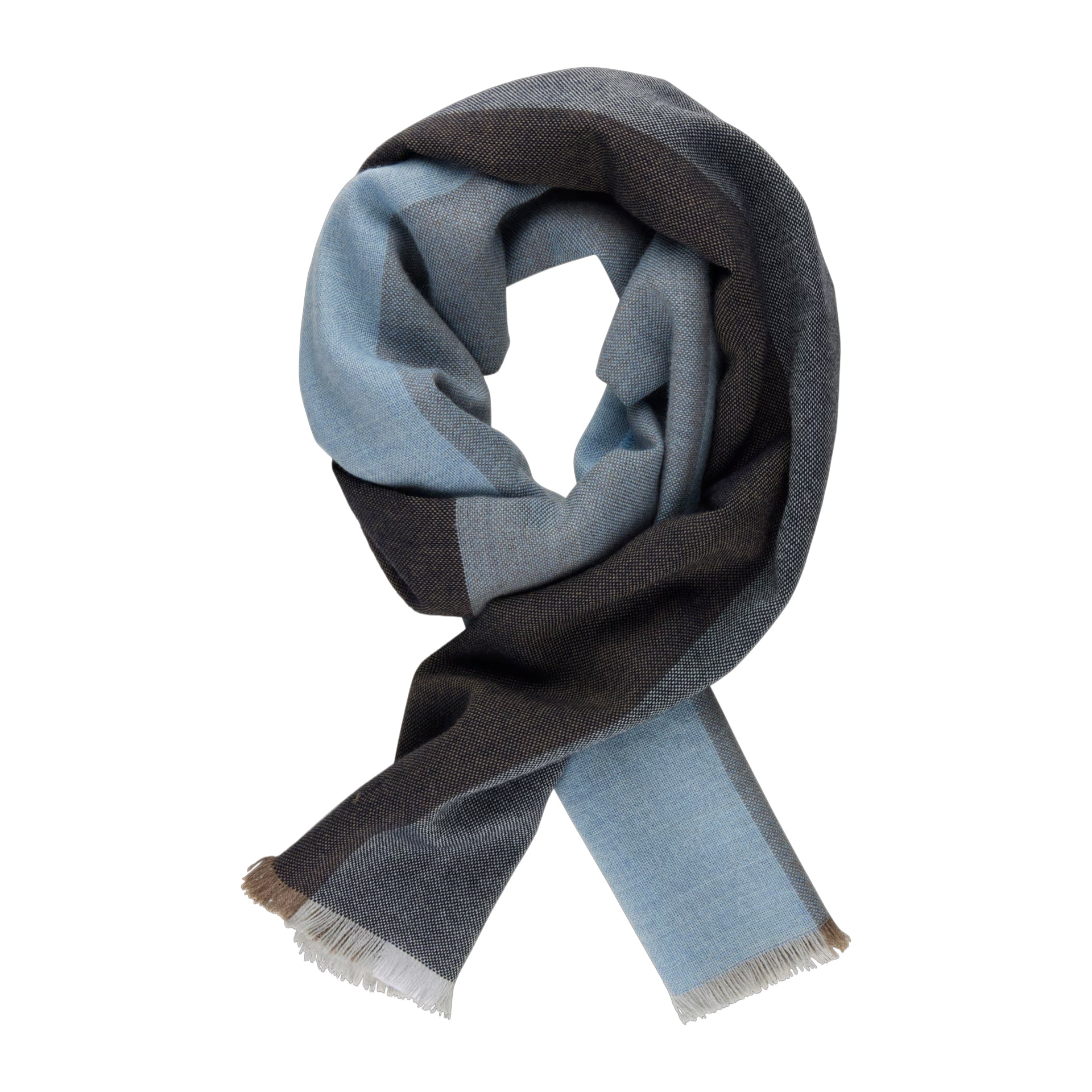Blue & Brown Wool Scarf - Stenströms
