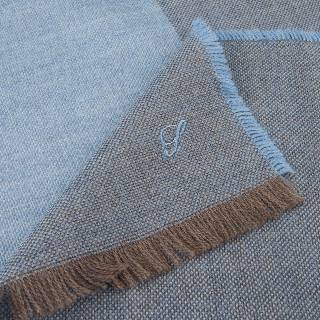 Blue & Brown Wool Scarf - Stenströms