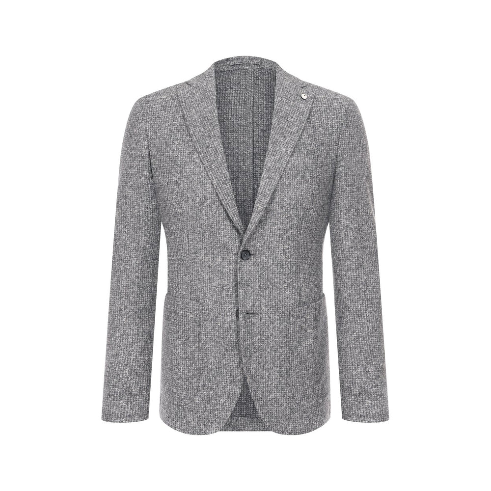 Gray Mélange Wool Jersey Unconstructed Contemporary Sport Jacket - L.B.M. 1911 - Boutique Jacques International