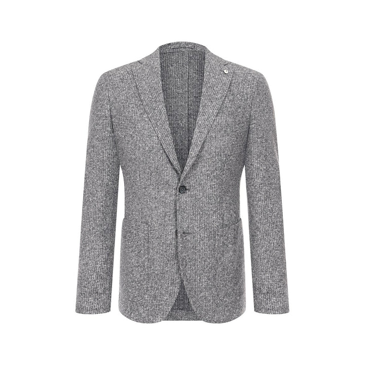 Gray Mélange Wool Jersey Unconstructed Contemporary Sport Jacket - L.B.M. 1911 - Boutique Jacques International