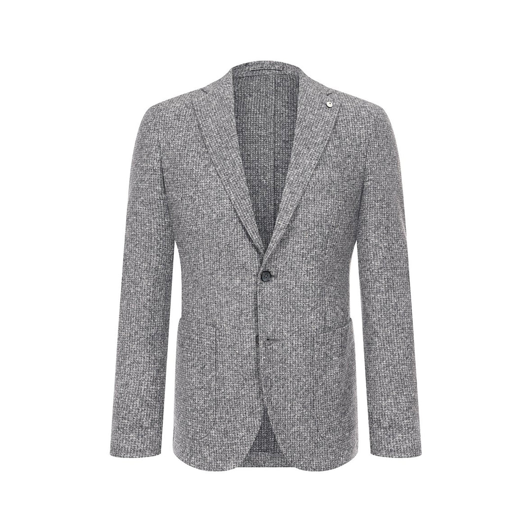 Gray Mélange Wool Jersey Unconstructed Contemporary Sport Jacket - L.B.M. 1911 - Boutique Jacques International