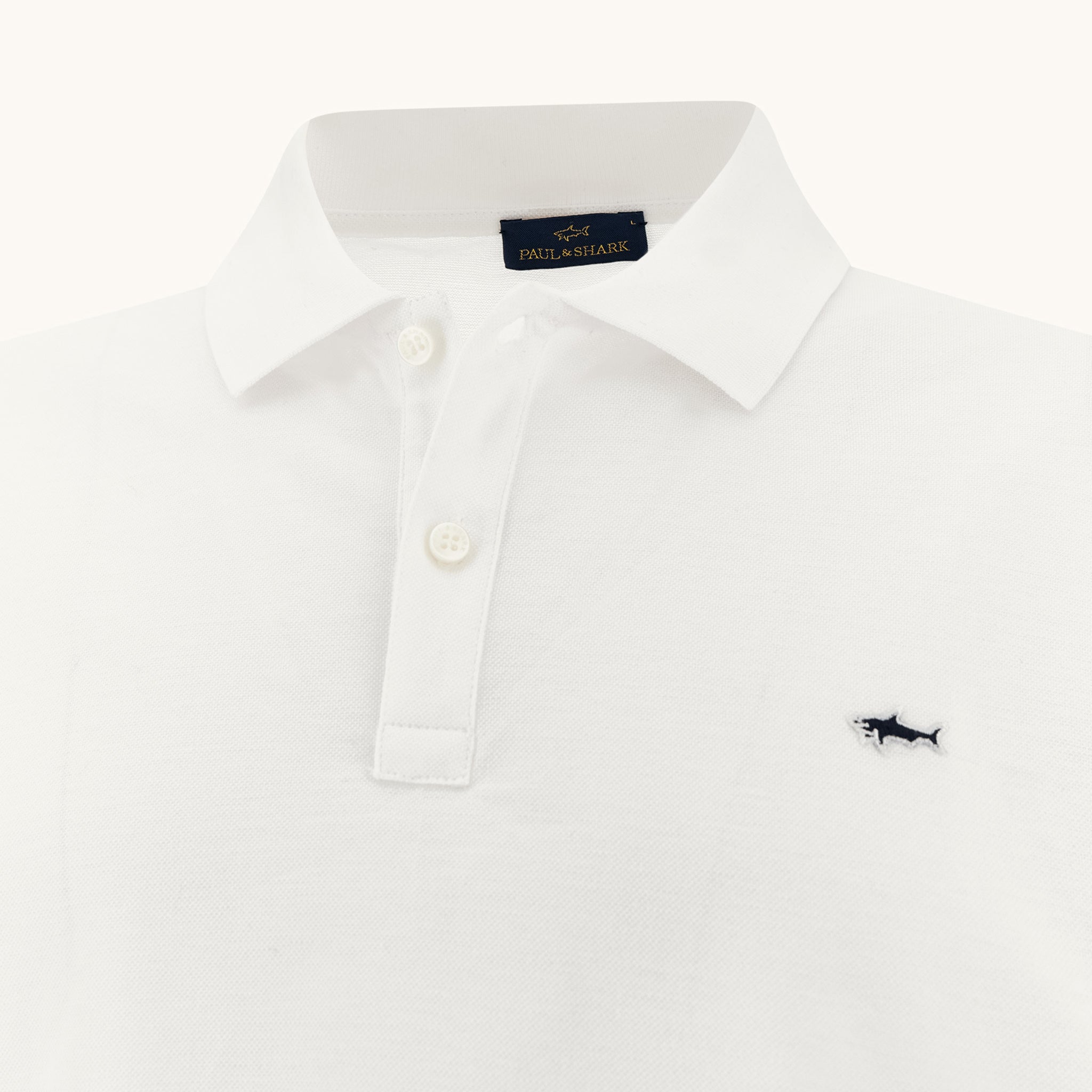 White Double Piqué Cotton Polo Shirt - Paul & Shark - Boutique Jacques International