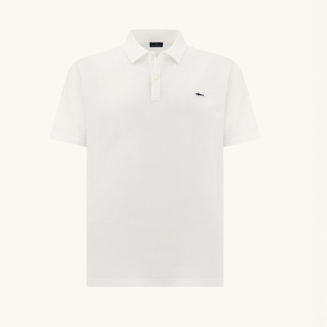 White Double Piqué Cotton Polo Shirt - Paul & Shark - Boutique Jacques International