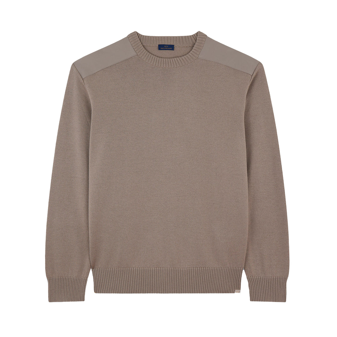 Sand Soft Cool-Touch Wool Crewneck Sweater w/ Typhoon Trims - PAUL & SHARK
