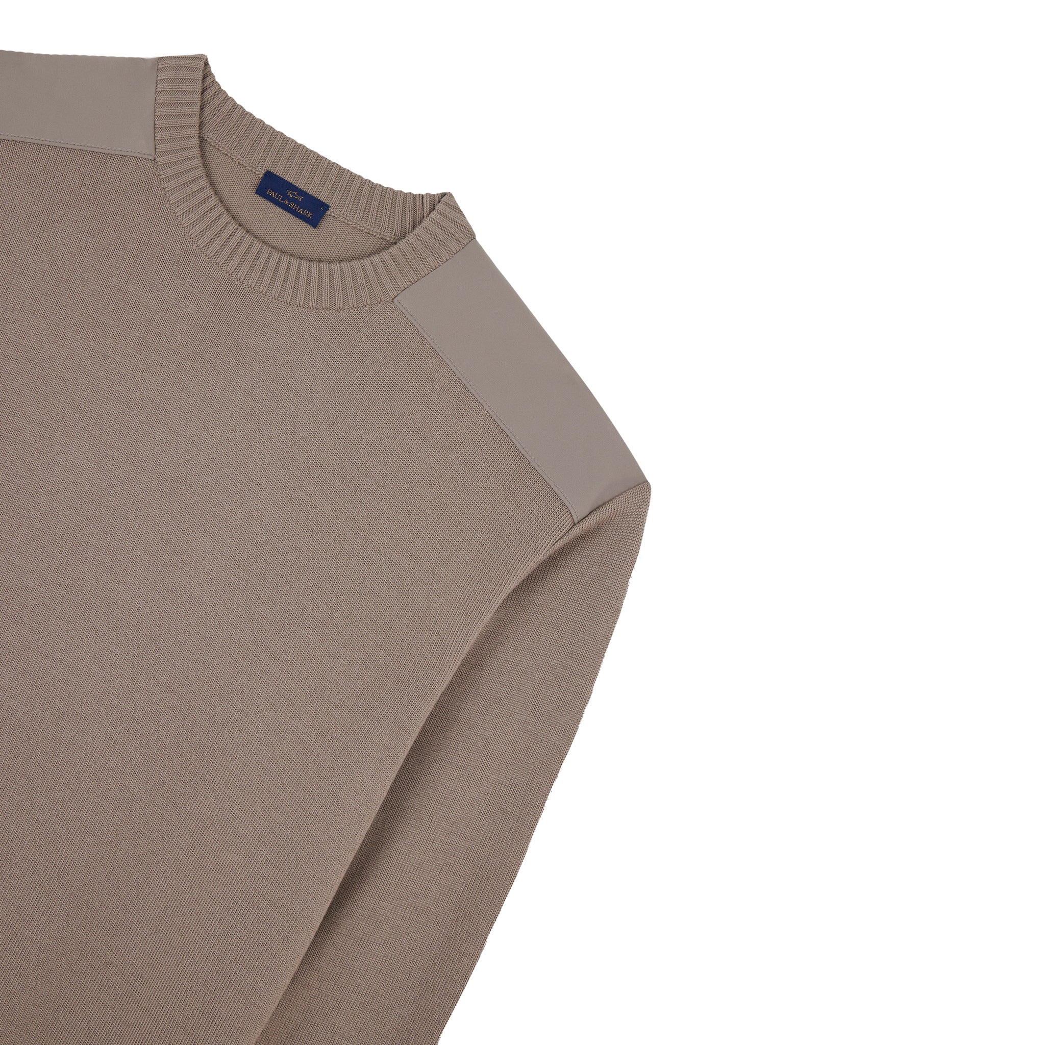 Sand Soft Cool-Touch Wool Crewneck Sweater w/ Typhoon Trims - PAUL & SHARK