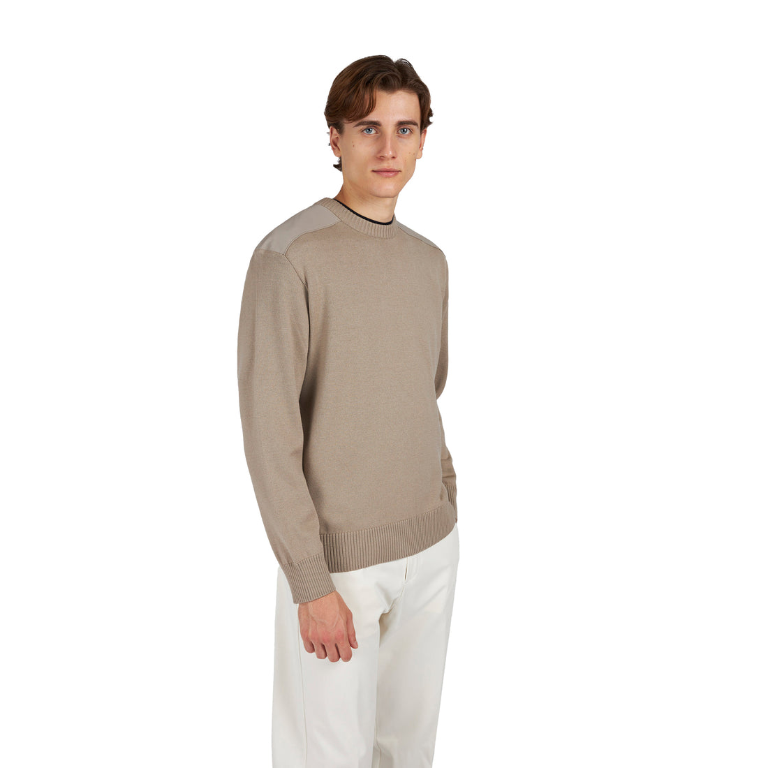 Sand Soft Cool-Touch Wool Crewneck Sweater w/ Typhoon Trims - PAUL & SHARK