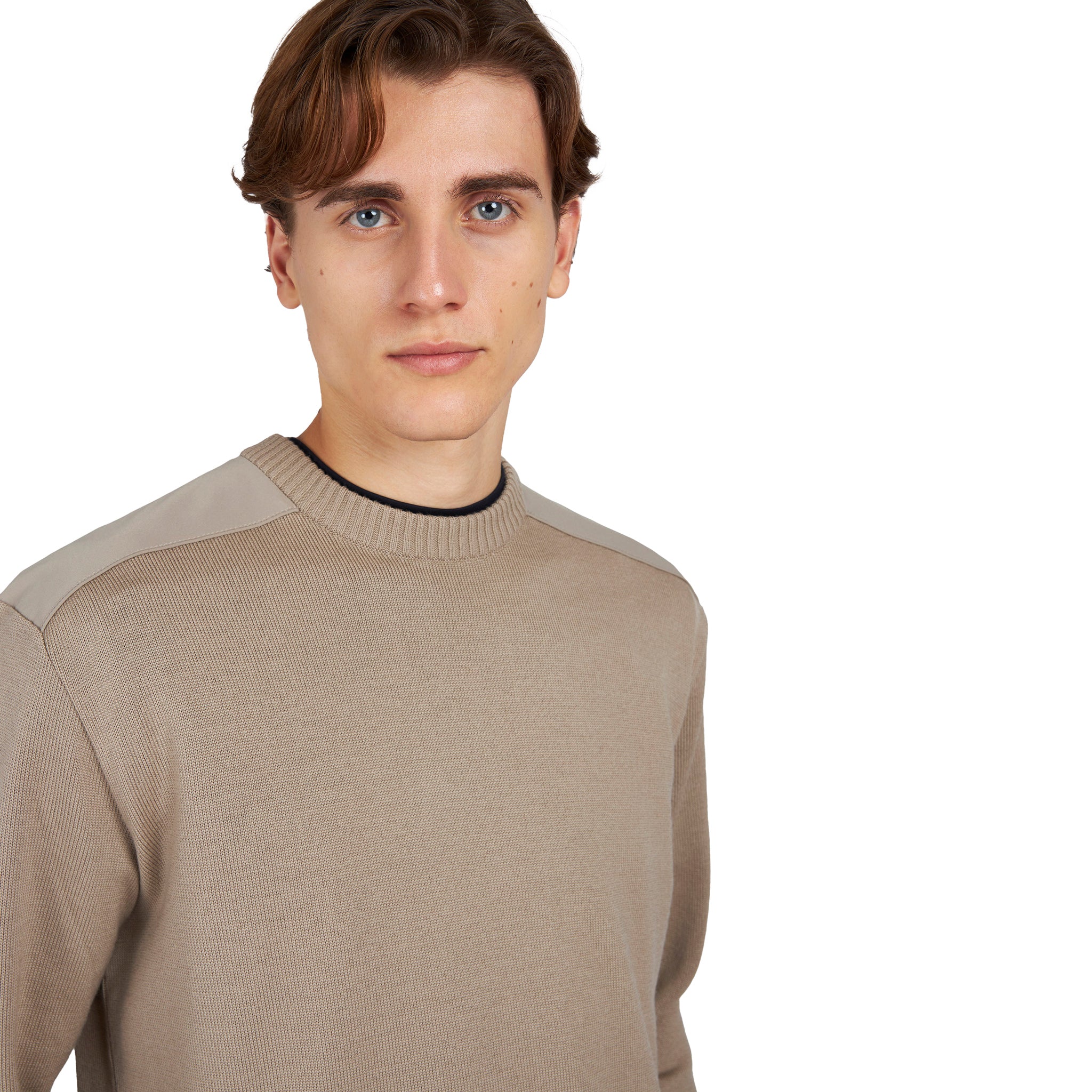 Sand Soft Cool-Touch Wool Crewneck Sweater w/ Typhoon Trims - PAUL & SHARK