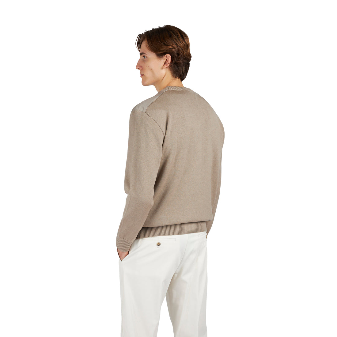 Sand Soft Cool-Touch Wool Crewneck Sweater w/ Typhoon Trims - PAUL & SHARK