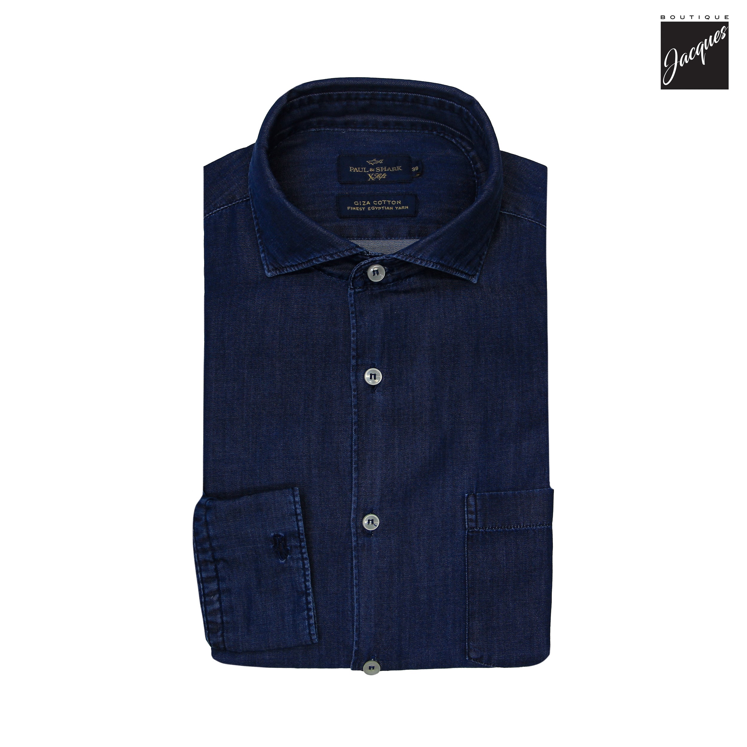 Denim Blue Lightweight Giza Cotton Chambray Casual Shirt - Paul & Shark