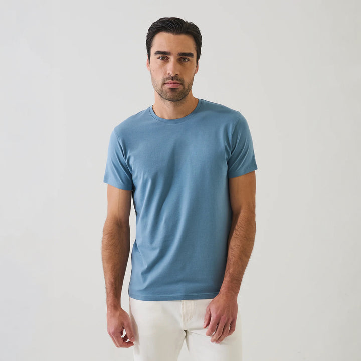 Haze Blue Pima Cotton Stretch Iconic T-Shirt - Patrick Assaraf - Boutique Jacques International
