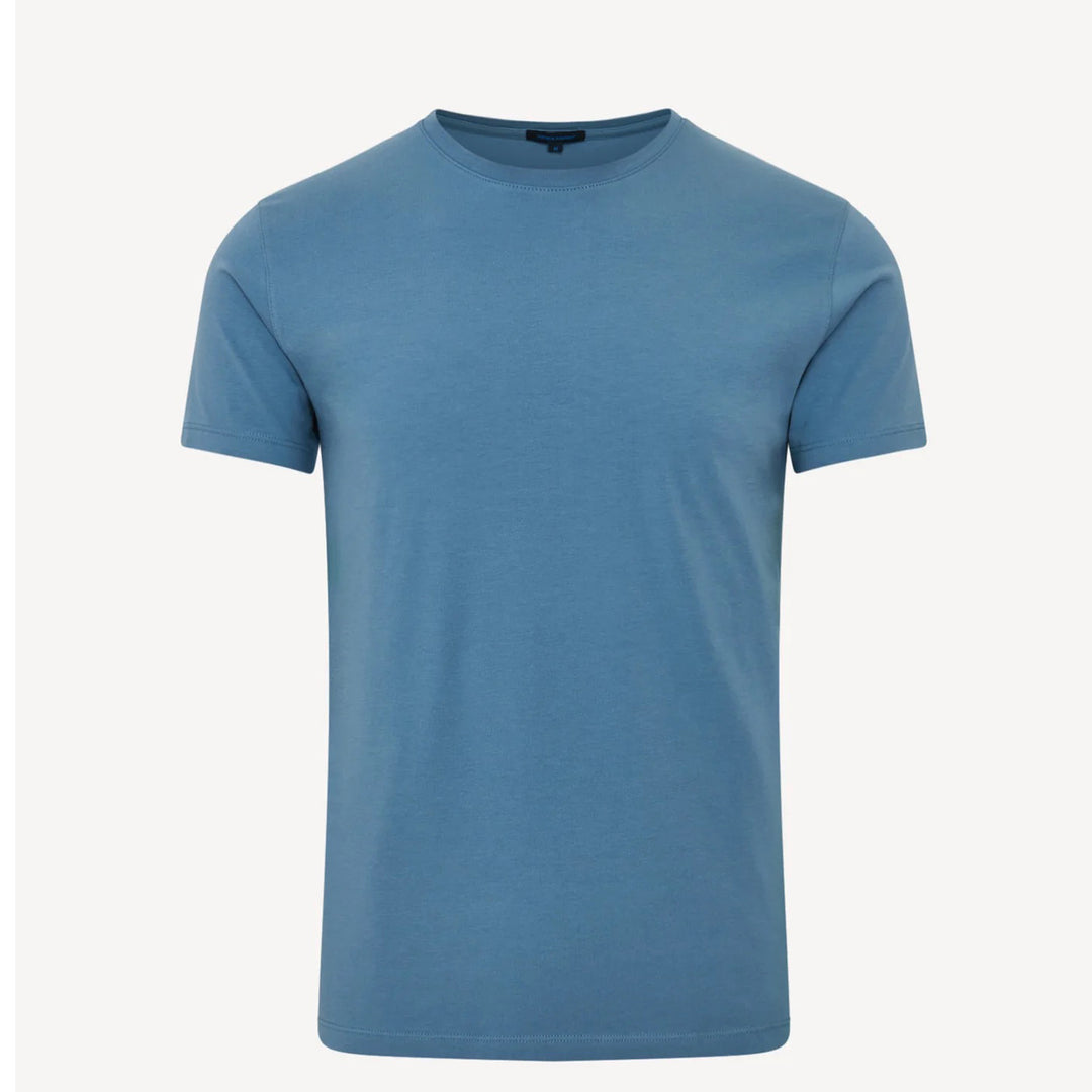 Haze Blue Pima Cotton Stretch Iconic T-Shirt - Patrick Assaraf - Boutique Jacques International