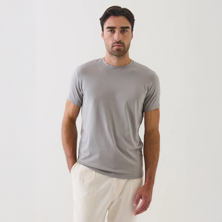 Smog Gray Pima Cotton Stretch Iconic T-Shirt - Patrick Assaraf