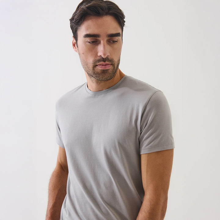 Smog Gray Pima Cotton Stretch Iconic T-Shirt - Patrick Assaraf