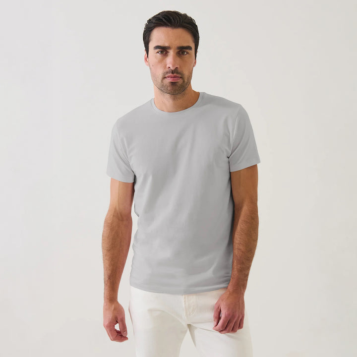 Mellow Gray Pima Cotton Stretch Iconic T-Shirt - Patrick Assaraf - Boutique Jacques International