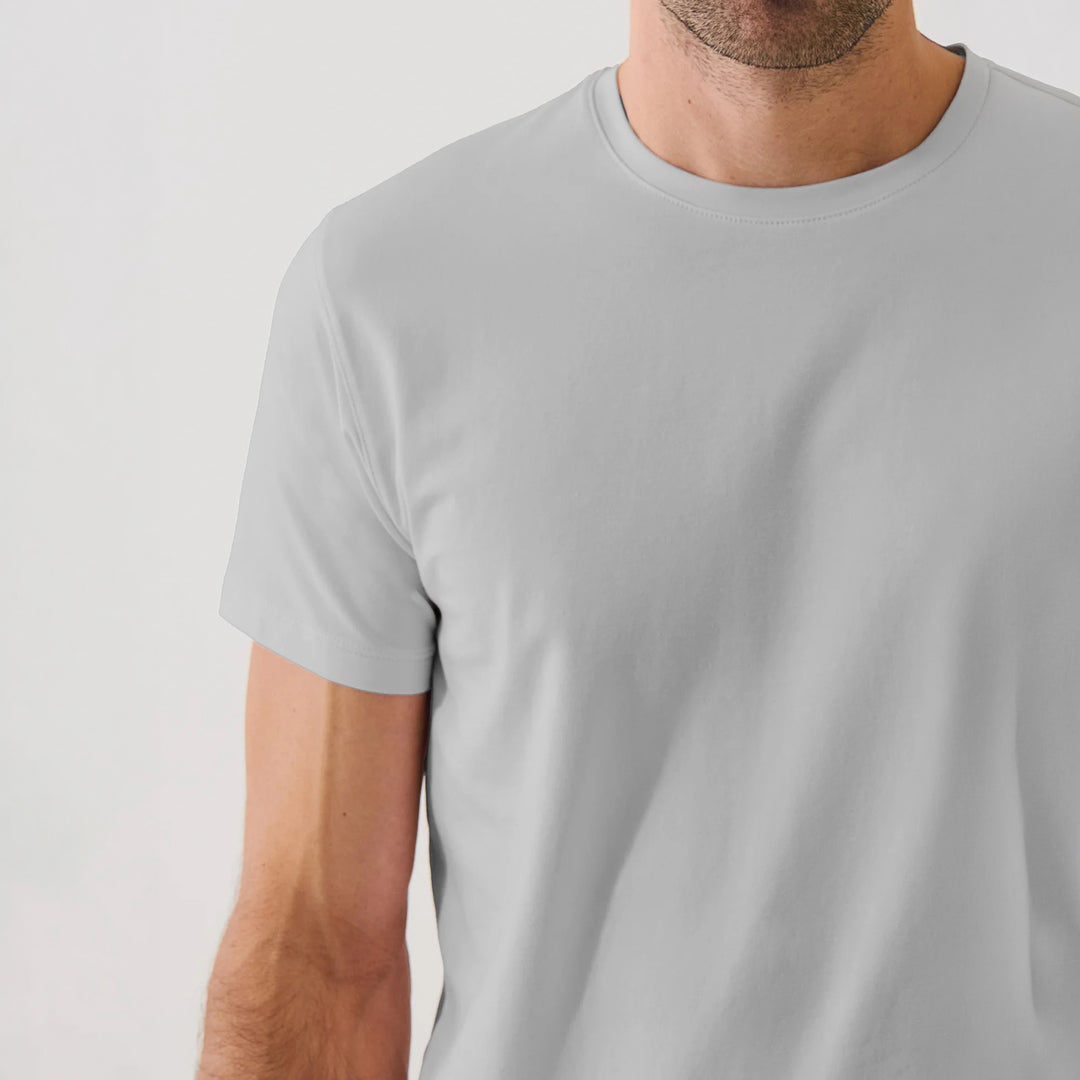 Mellow Gray Pima Cotton Stretch Iconic T-Shirt - Patrick Assaraf - Boutique Jacques International