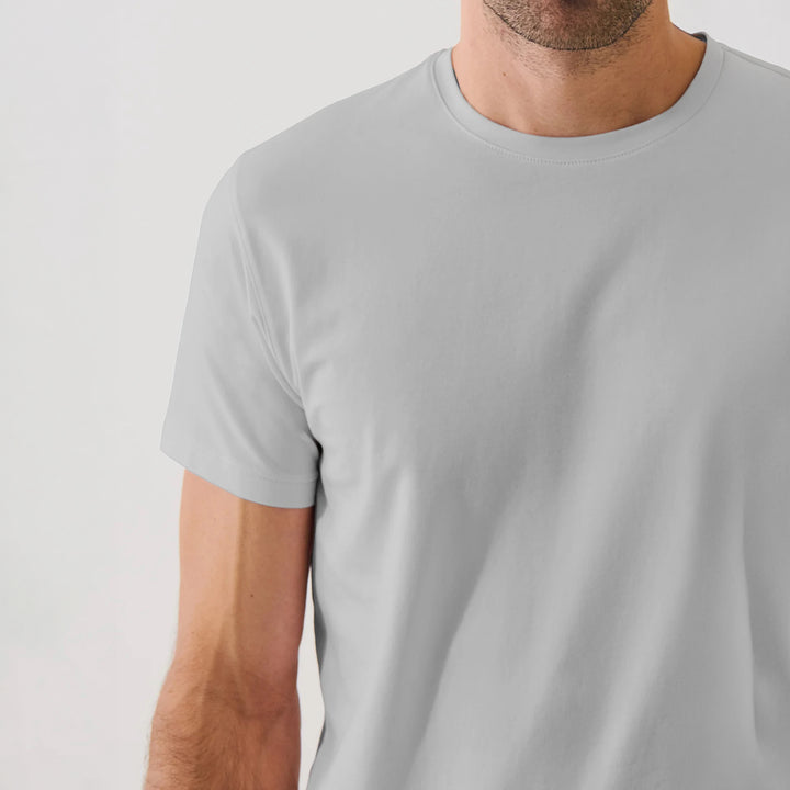 Mellow Gray Pima Cotton Stretch Iconic T-Shirt - Patrick Assaraf - Boutique Jacques International