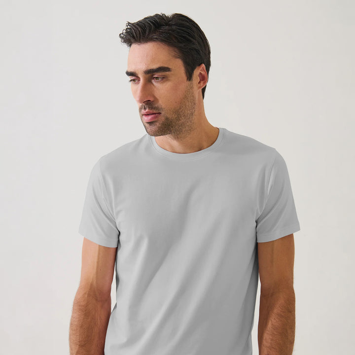 Mellow Gray Pima Cotton Stretch Iconic T-Shirt - Patrick Assaraf - Boutique Jacques International