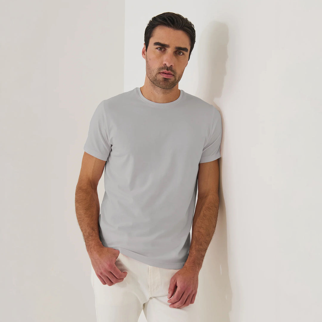 Mellow Gray Pima Cotton Stretch Iconic T-Shirt - Patrick Assaraf - Boutique Jacques International