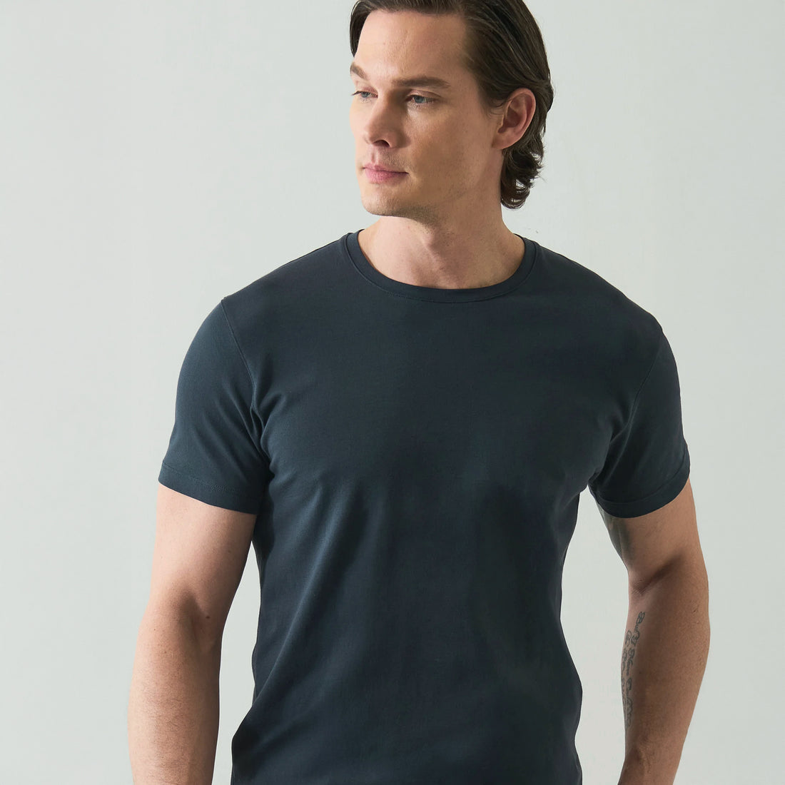 Eventide Blue Pima Cotton Stretch Iconic T-Shirt - Patrick Assaraf