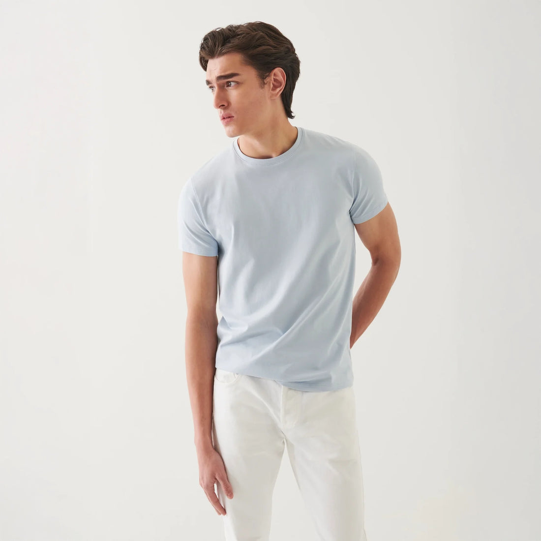 Blue Ice Pima Cotton Stretch Iconic T-Shirt - Patrick Assaraf - Boutique Jacques International