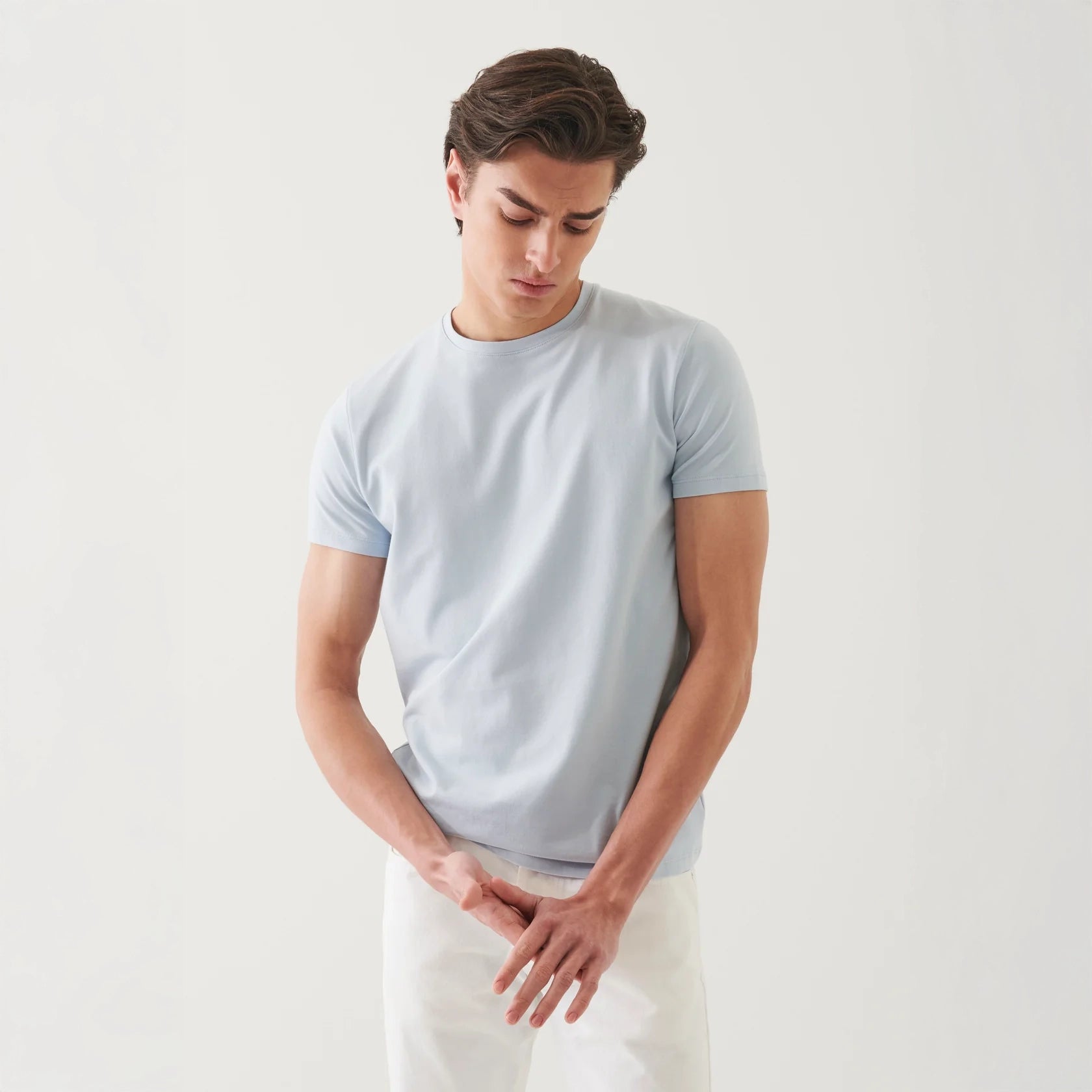 Blue Ice Pima Cotton Stretch Iconic T-Shirt - Patrick Assaraf - Boutique Jacques International