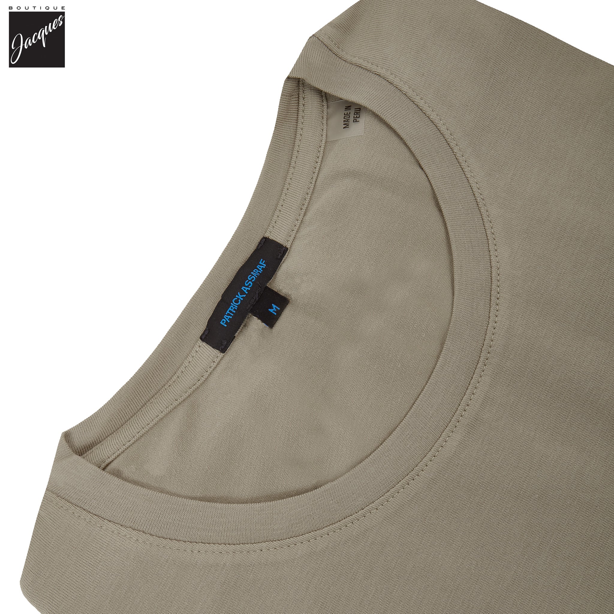 Dune Taupe Pima Cotton Stretch Iconic T-Shirt - Patrick Assaraf - Boutique Jacques International
