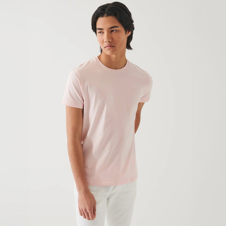 Pale Pink Pima Cotton Stretch Iconic T-Shirt - Patrick Assaraf