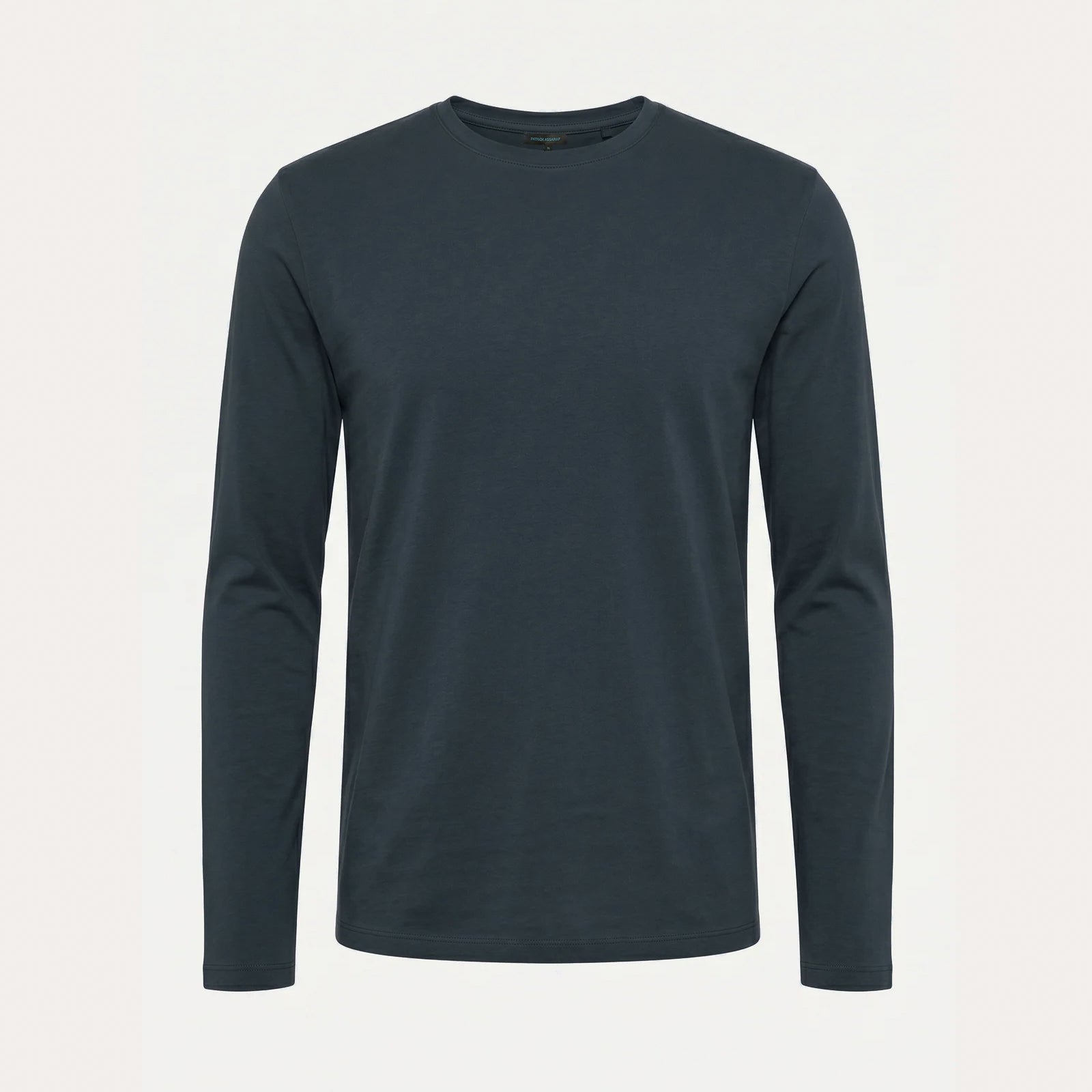 Eventide Blue Pima Cotton Stretch Long Sleeve T-Shirt - Patrick Assaraf