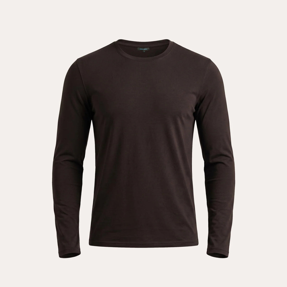 Ganache Brown Pima Cotton Stretch Long Sleeve T-Shirt - Patrick Assaraf