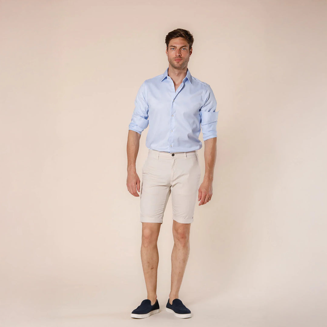 Bone Stretch Cotton Bermuda Shorts - Mason's