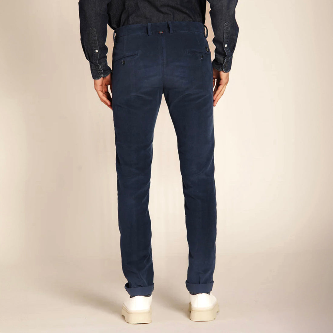 Blue Baby Corduroy Slim Fit Stretch Chino - Mason's