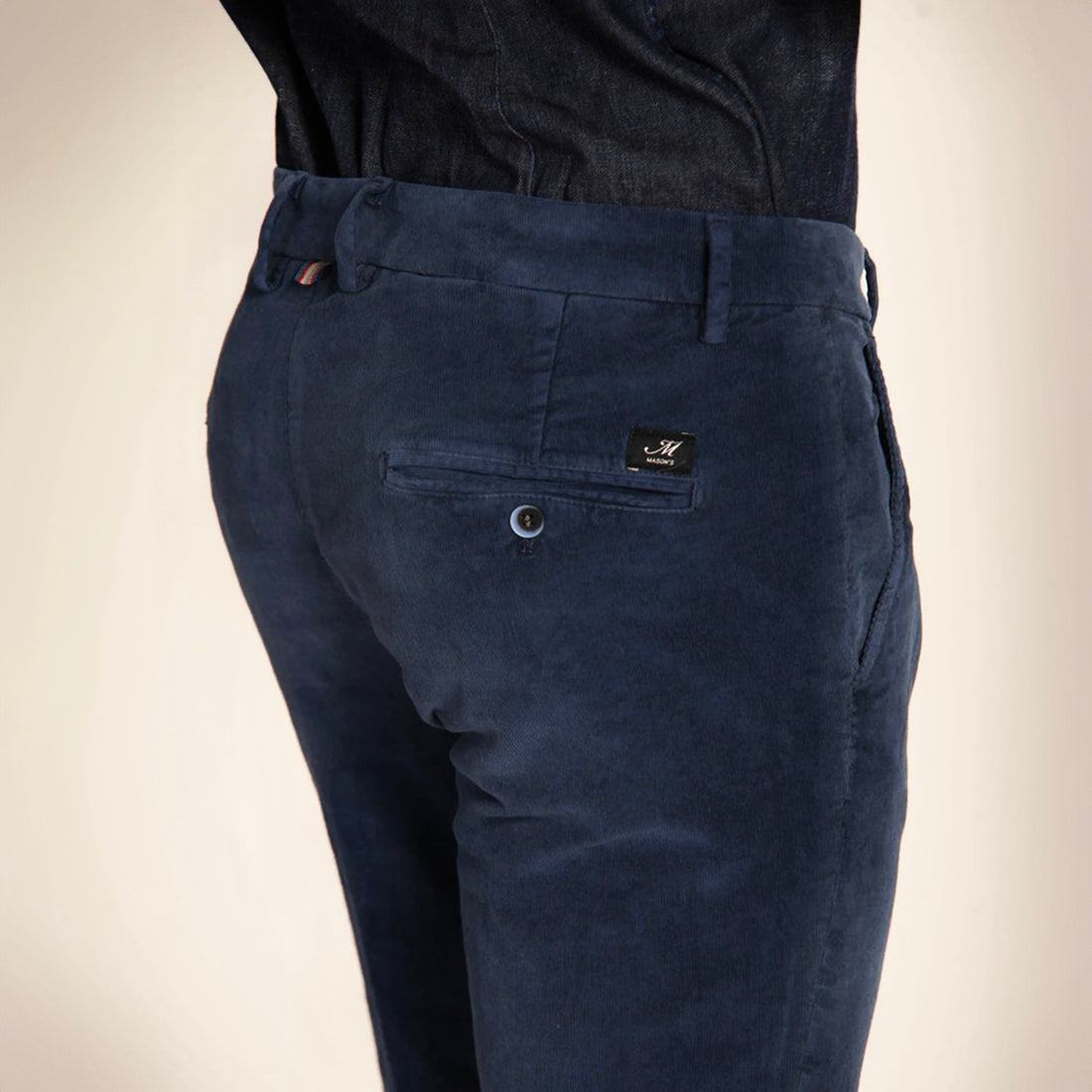 Blue Baby Corduroy Slim Fit Stretch Chino - Mason's