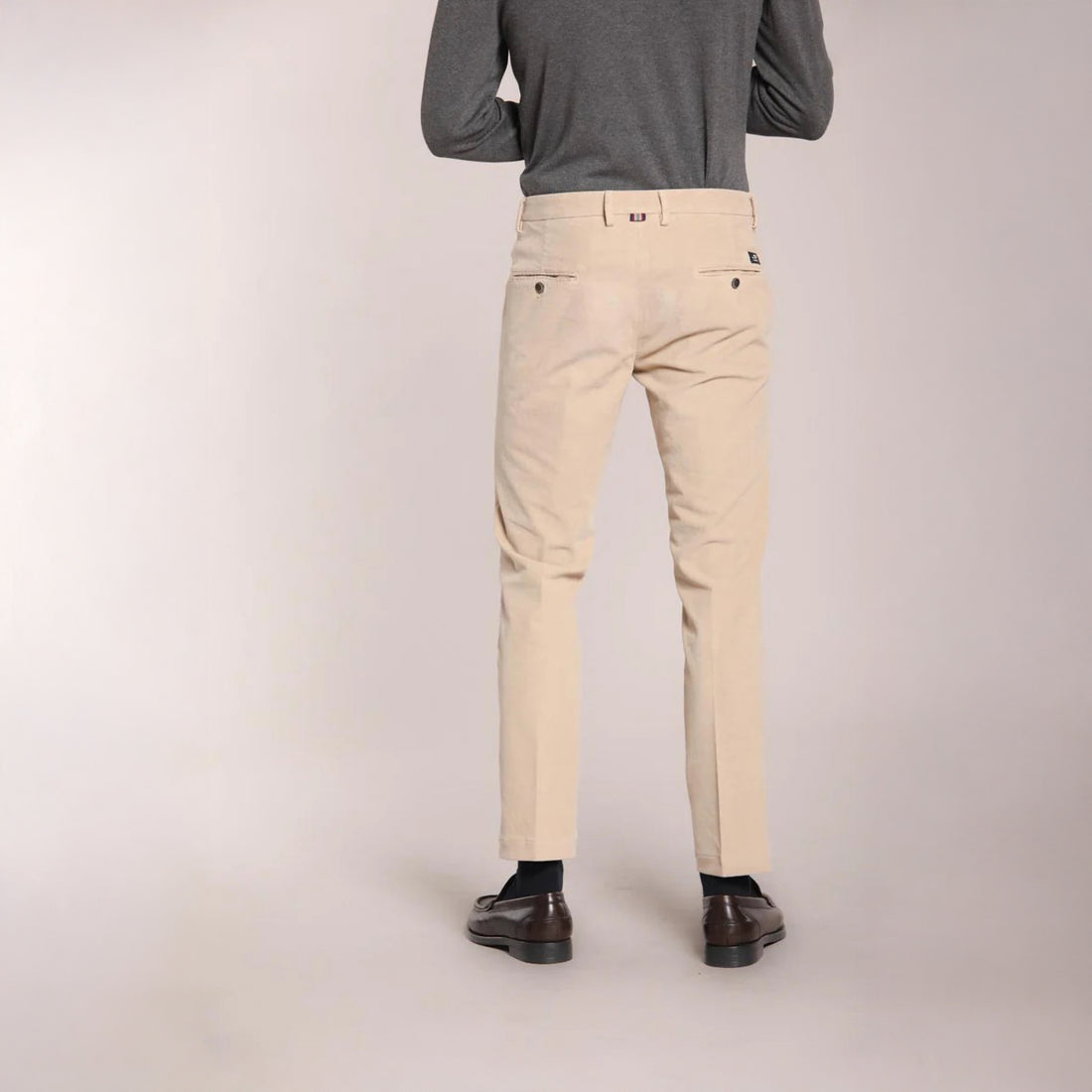 Beige Baby Cord Slim Fit Stretch Chino - Mason's