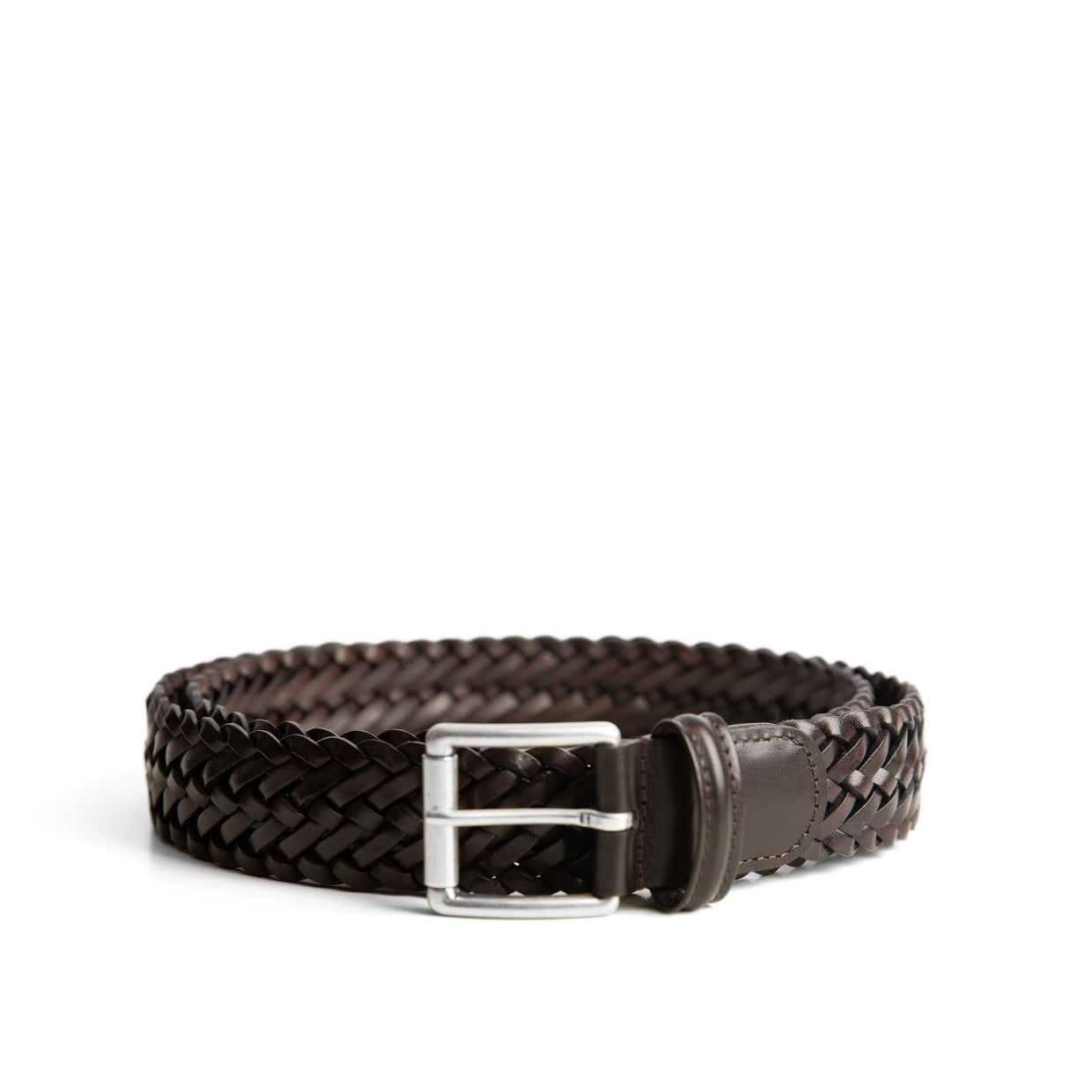 Brown Woven Leather Belt - Anderson's - Boutique Jacques International