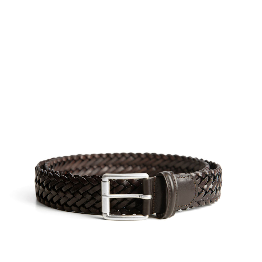 Brown Woven Leather Belt - Anderson's - Boutique Jacques International