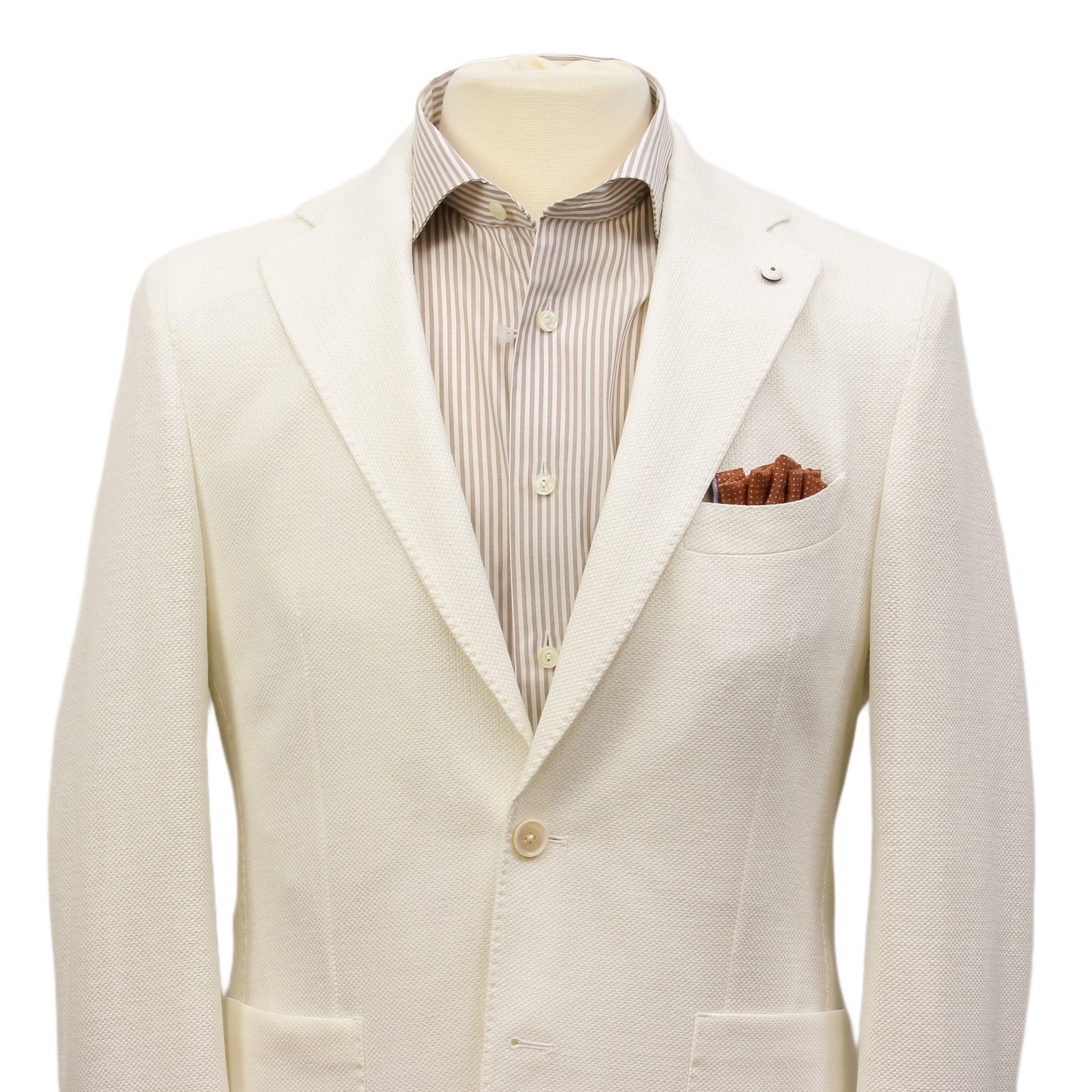 Off-White Linen-Cotton Jersey Tailored Unconstructed Sport Jacket - L.B.M. 1911