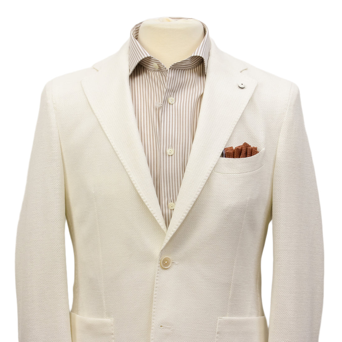 Off-White Linen-Cotton Jersey Tailored Unconstructed Sport Jacket - L.B.M. 1911