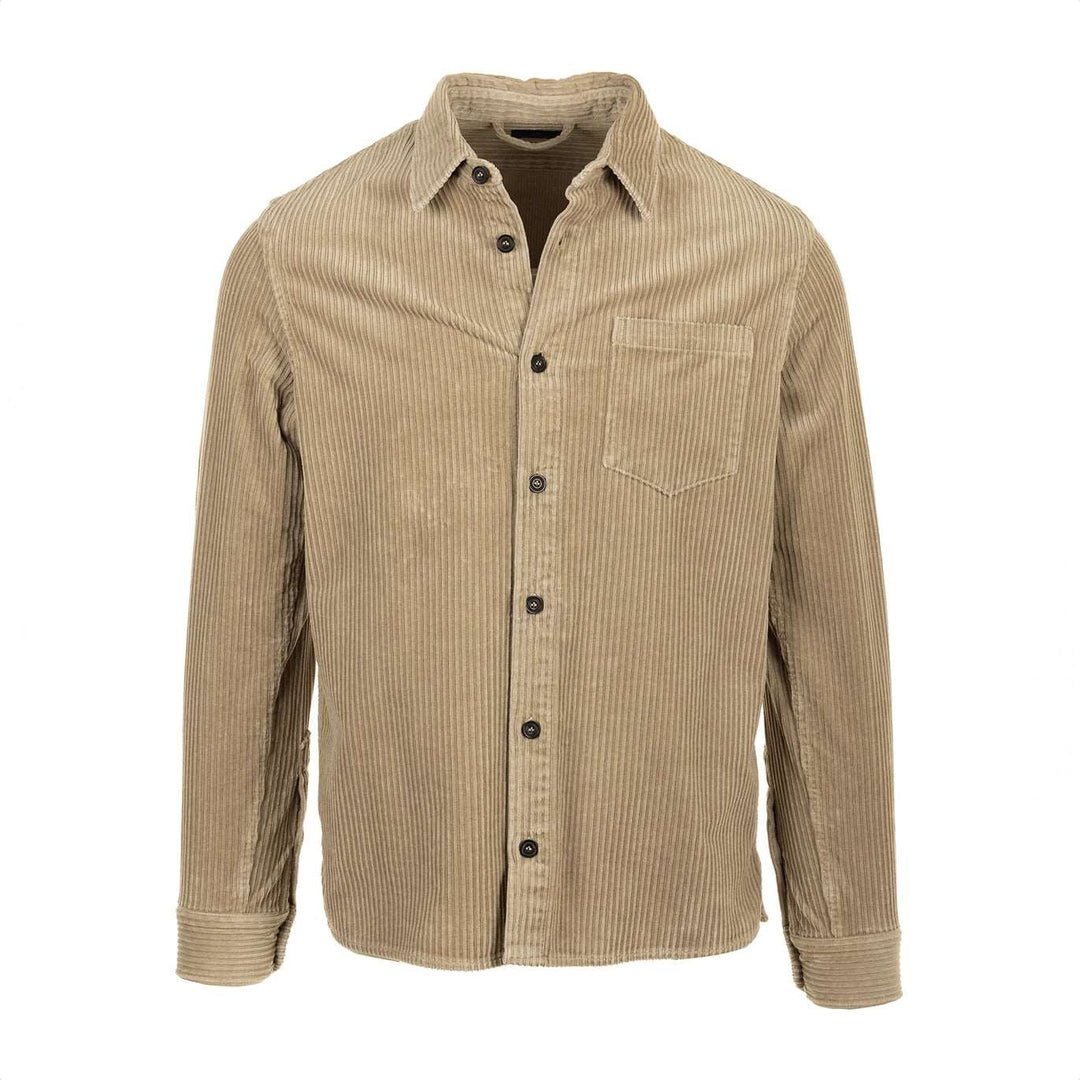 Beige Cotton-Stretch Corduroy Overshirt w/ Moon Badge - Paul & Shark