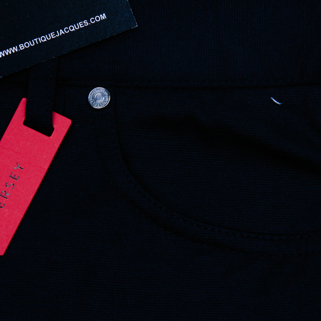 Navy Blue Slim Fit Super Jersey Five-Pocket Pants - ALBERTO
