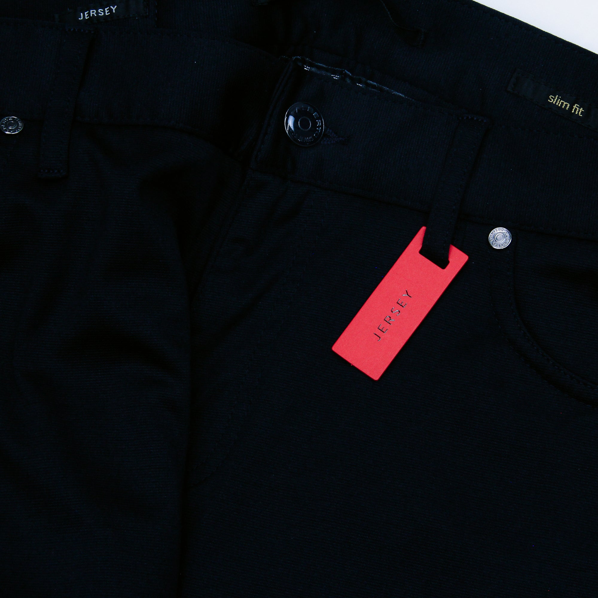 Navy Blue Slim Fit Super Jersey Five-Pocket Pants - ALBERTO