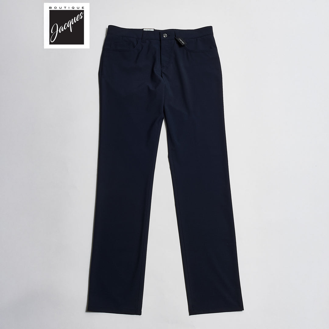 Blue Mini Pepita Pattern Ceramica Pipe Five Pocket Pants - ALBERTO