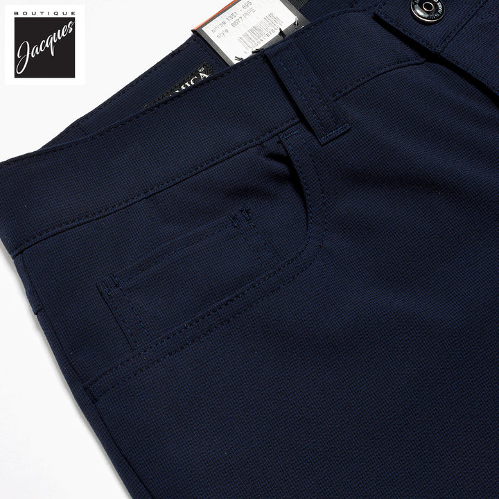 Blue Mini Pepita Pattern Ceramica Pipe Five Pocket Pants - ALBERTO