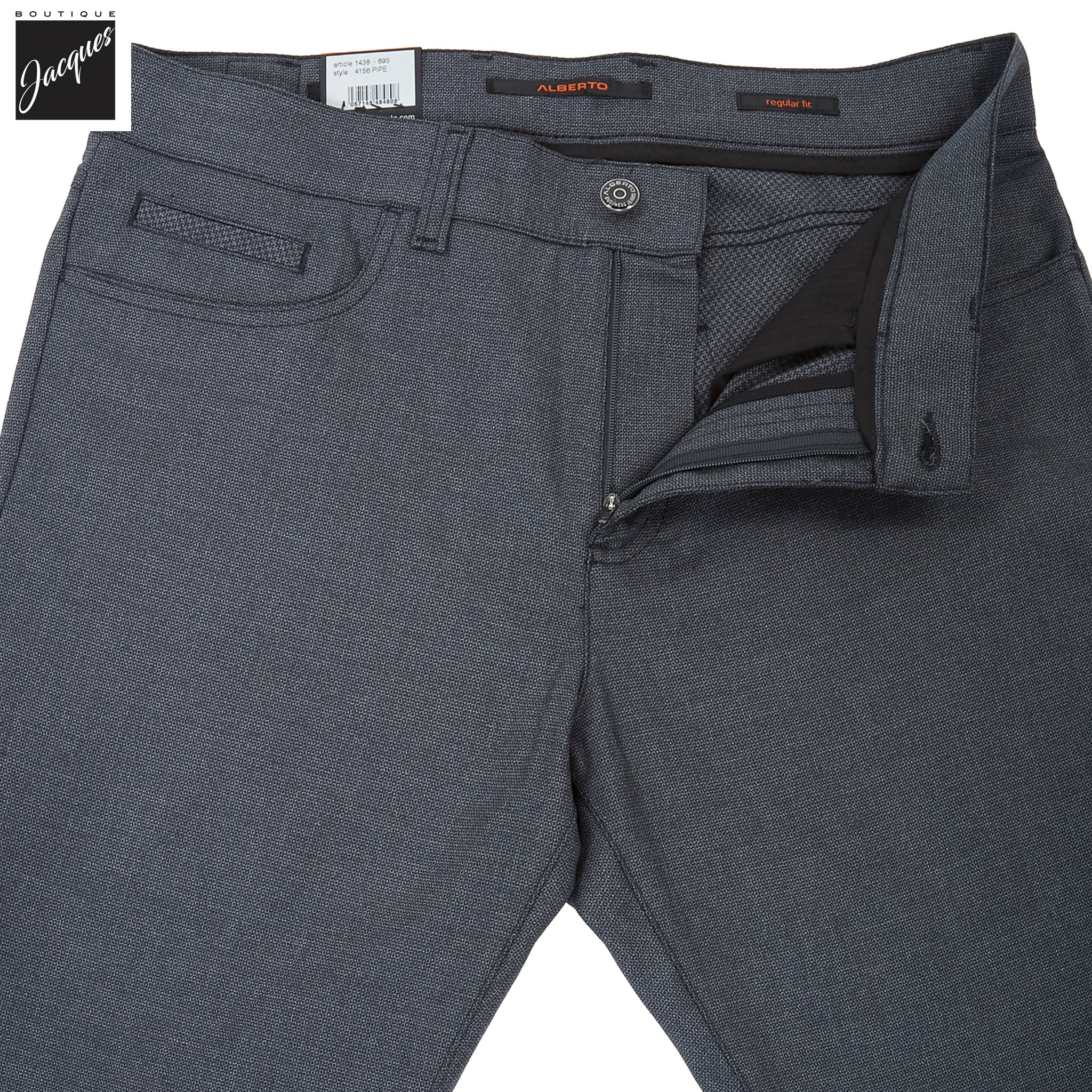 Blue Bi-Colour Double Face Ceramica Pipe Five Pocket Pants - ALBERTO