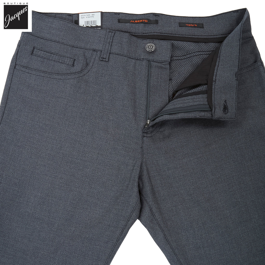 Blue Bi-Colour Double Face Ceramica Pipe Five Pocket Pants - ALBERTO
