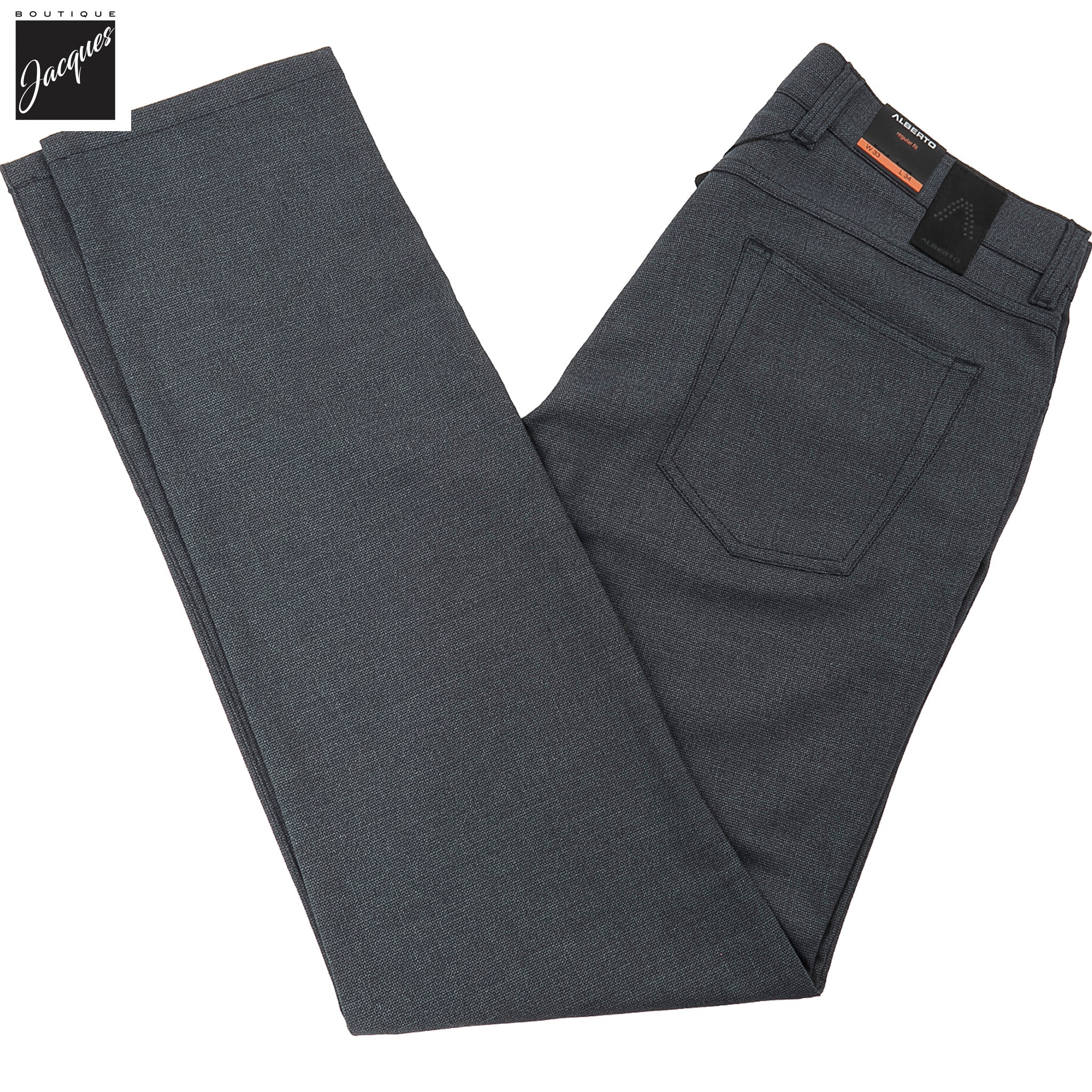 Blue Bi-Colour Double Face Ceramica Pipe Five Pocket Pants - ALBERTO