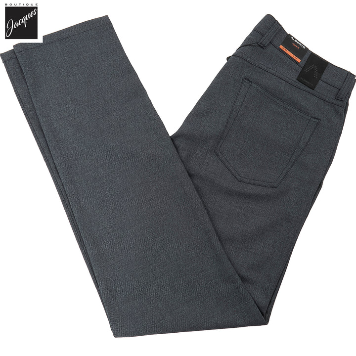 Blue Bi-Colour Double Face Ceramica Pipe Five Pocket Pants - ALBERTO - Boutique Jacques International